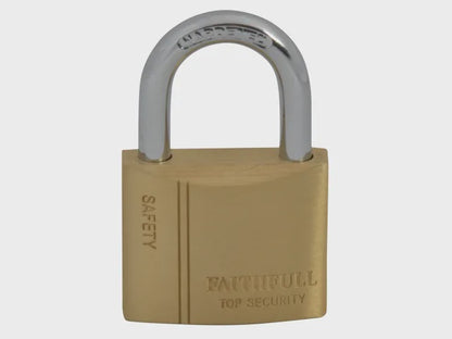 Faithfull 40mm Brass & steel shackle Padlock Lock Features 3 Keys FAIPLB40