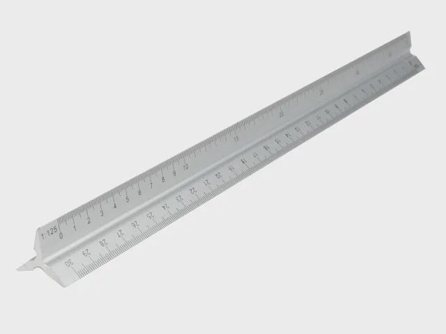 Faithfull 300mm Aluminium Triangle Scale Rule Precision Drawing FAIRULETRI