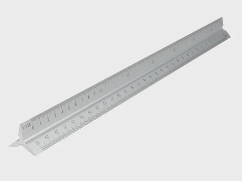 Faithfull 300mm Aluminium Triangle Scale Rule Precision Drawing FAIRULETRI