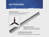 Faithfull 300mm Aluminium Triangle Scale Rule Precision Drawing FAIRULETRI