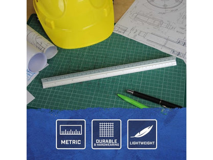Faithfull 300mm Aluminium Triangle Scale Rule Precision Drawing FAIRULETRI