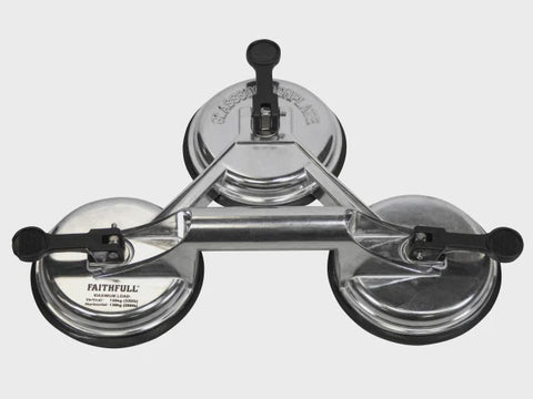 Faithfull Triple Pad Heavy-Duty Aluminium Pro Suction Lifter FAISUCPAD3P