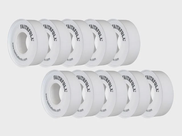 Faithfull 12mm x 12m P.T.F.E Tape White Plumbers & Heating Engineers FAITAPEPTF10