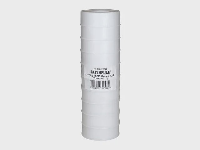 Faithfull 12mm x 12m P.T.F.E Tape White Plumbers & Heating Engineers FAITAPEPTF10
