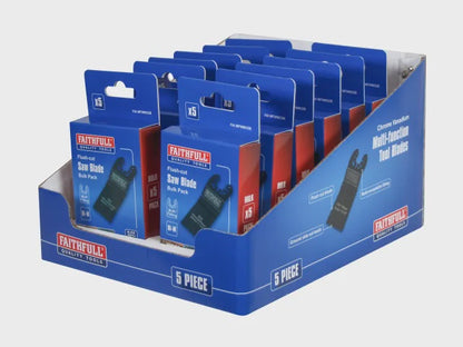 Faithfull 32mm Bi-Metal Flush Cut Wood Multi-Tool Blade Set Pack 5 XMS25MULTI5
