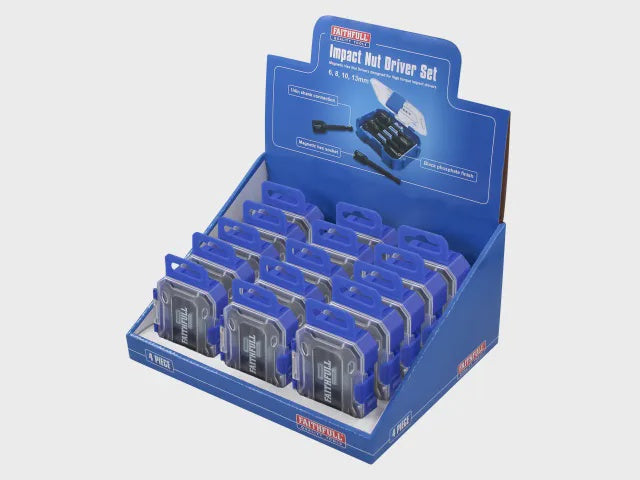 Faithfull 4 Piece 1/4" shanks Impact Nut Driver Set XMS25NUTD4