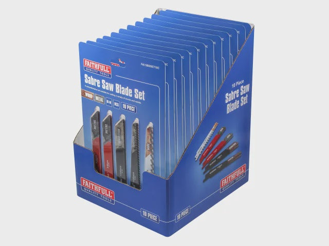 Faithfull 10 Piece Sabre Saw High-Quality Blade Set XMS25SABRE