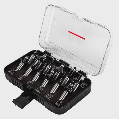 Excel 1/2in Shank TCT Router Cutter Bit 12 Piece Set