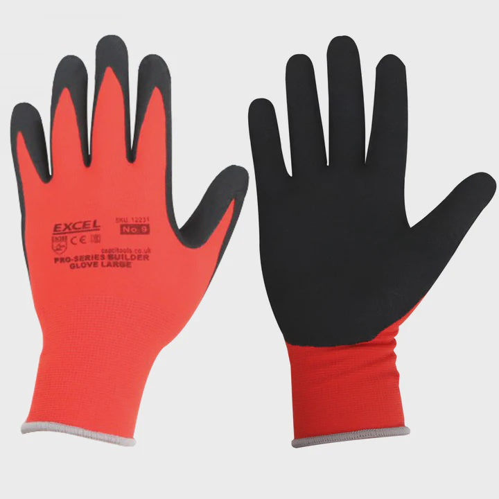 Excel Pro-Series Builder Gloves Red & Black Size XL Pack of 12