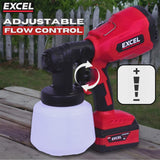 Excel 18V Cordless 1000ml Spray Gun with 1 x 2.0Ah Battery & Charger