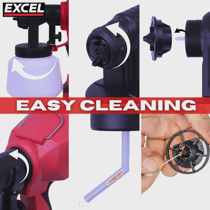 Excel 18V Cordless 1000ml Spray Gun with 1 x 5.0Ah Battery & Charger