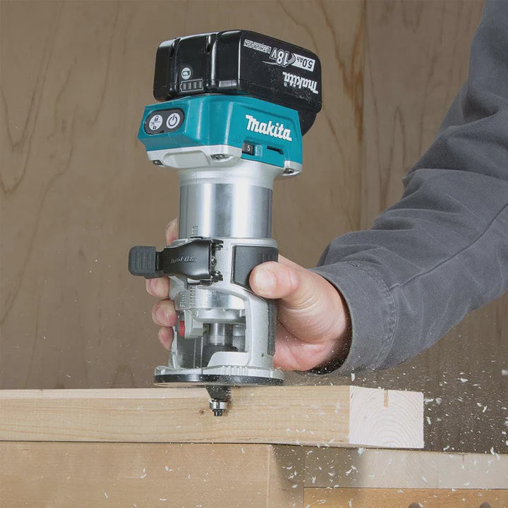 Makita DRT50ZJX3 18V Brushless Router Trimmer Base With 1/4" 35 Piece Cutter Set
