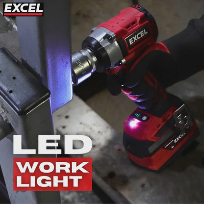 Excel 18V Cordless Brushless 1/2'' Impact Wrench with 1 x 5.0Ah Battery & Charger