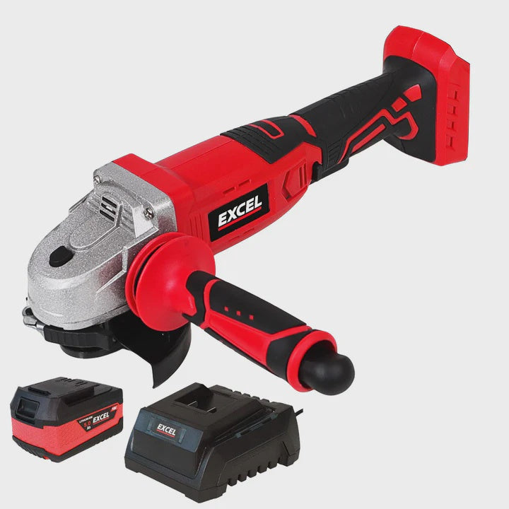 Excel 18V Cordless Angle Grinder 115mm with 1 x 5.0Ah Battery & Charger EXL555B