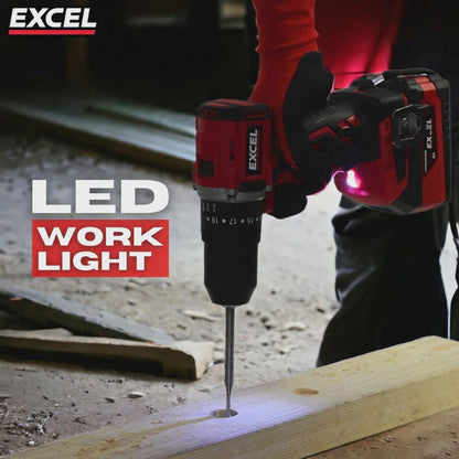 Excel 18V Cordless Brushless Combi Drill with 1 x 5.0Ah Battery & Charger