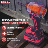 Excel 18V Cordless Brushless Impact Driver with 1 x 5.0Ah Battery & Charger