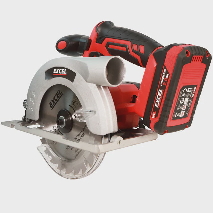 Excel 18V Cordless Circular Saw 165mm with 1 x 5.0Ah Battery & Charger