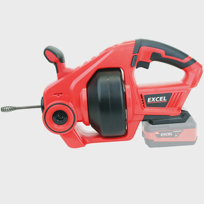Excel 18V Cordless Drain Cleaner with 1 x 5.0Ah Battery & Charger