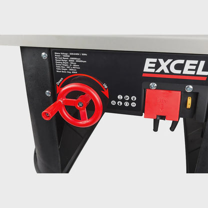 Excel Table Router Cutter 240V with 1/2in Shank TCT Router Cutter Bit 12 Piece Set