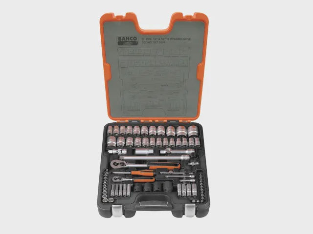Bahco  BAHS800 S800 1/4 & 1/2in Drive Socket Set, 77 Piece