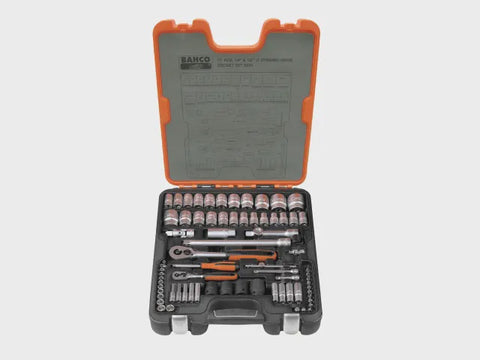 Bahco  BAHS800 S800 1/4 & 1/2in Drive Socket Set, 77 Piece