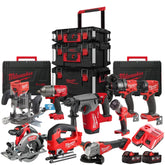 Milwaukee 18V Fuel Brushless 9 Piece Power Tool Kit With 2 x 5.0Ah Battery Charger & Trolley Toolbox (DBR Kit)