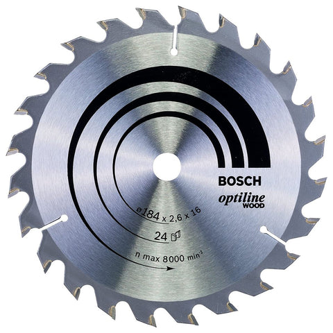 Bosch 184mm 184 x 16mm 24T Optiline Wood Circular Saw Blade 2608640817