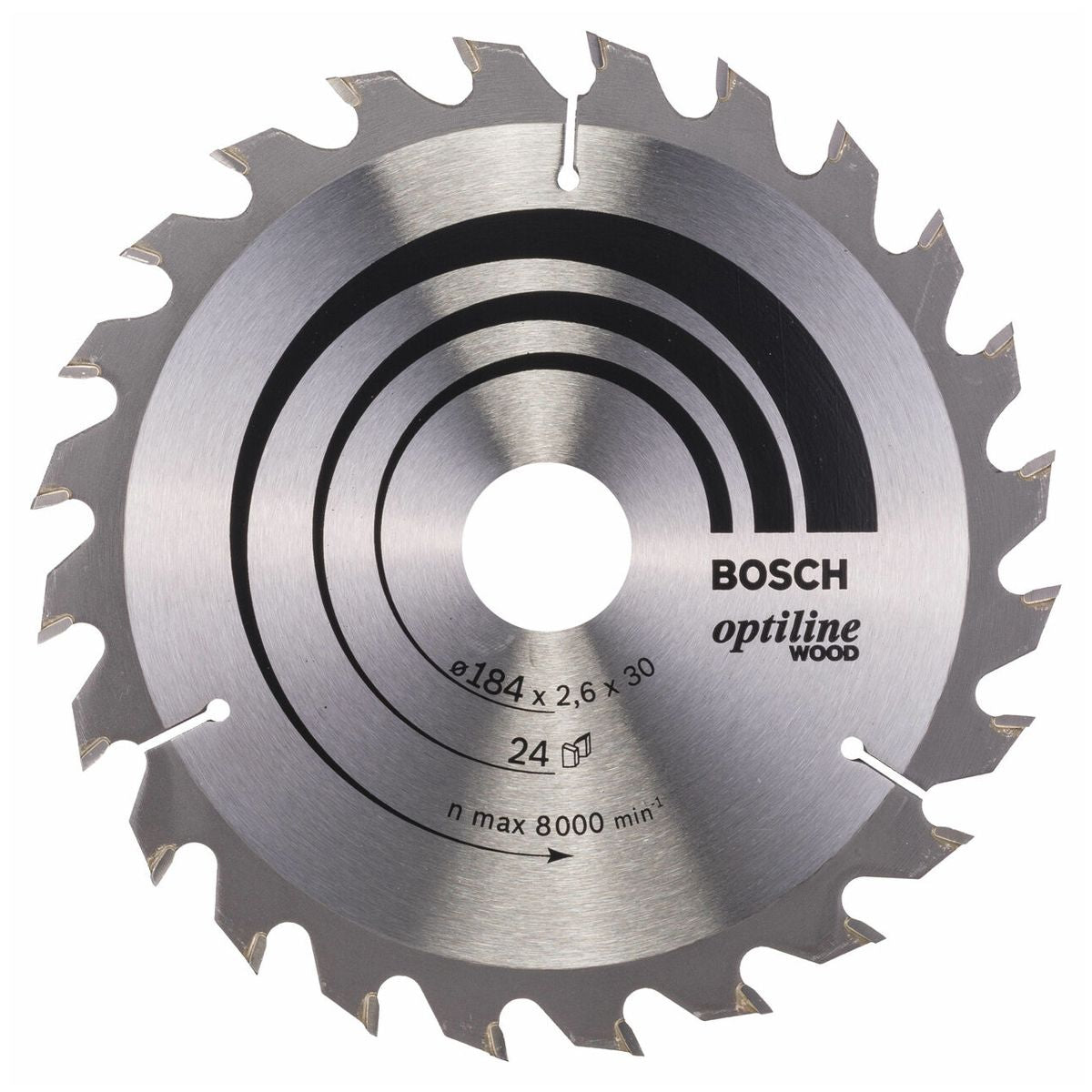 Bosch 184mm 184 x 30mm 24T Optiline Wood Circular Saw Blade 2608640610