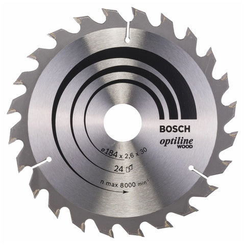 Bosch 184mm 184 x 30mm 24T Optiline Wood Circular Saw Blade 2608640610