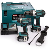 Makita DLX2145TJ 18V LXT Twin Pack (DHP458Z + DTD152Z) With 2 x 5.0Ah Battery Charger & Type 3 Case