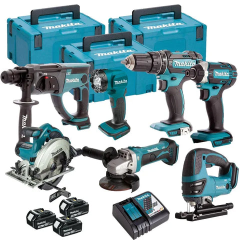 Makita 18V 7 Piece Power Tool Kit with 3 x 5.0Ah Batteries  & Charger (DBR KIT)