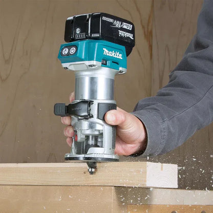 Makita DRT50ZJ 18V Brushless 1/4 Router Trimmer Case + 12 Pcs Router Cutter Set