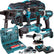 Makita 18V 6 Piece Kit with 3 x 5.0Ah Batteries Charger & Free 100 Accessory Set T4TKIT-7316