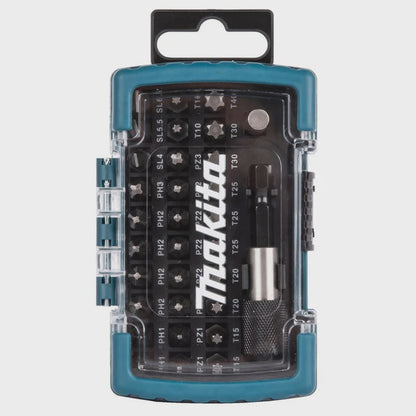 Makita D-74762 Screw Bit Set Of 32 Pieces With Sleeve Chuck Bit Holder