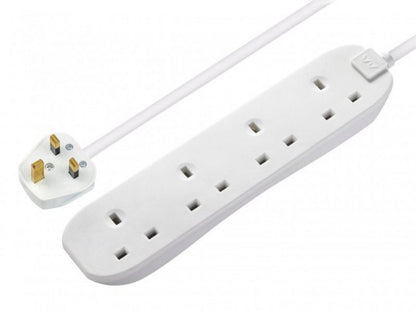 Masterplug Extension Lead 240V 4-Gang 13A White 5m MSTBFG5
