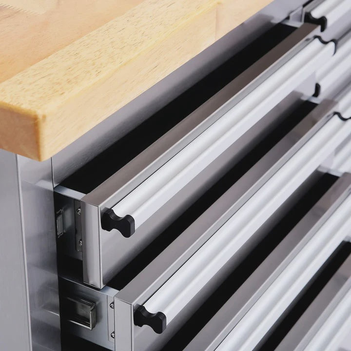 Excel 96" 24 Drawer Stainless Steel Tool Chest Heavy Duty Storage Cabinet