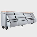 Excel 96" 24 Drawer Stainless Steel Tool Chest Heavy Duty Storage Cabinet