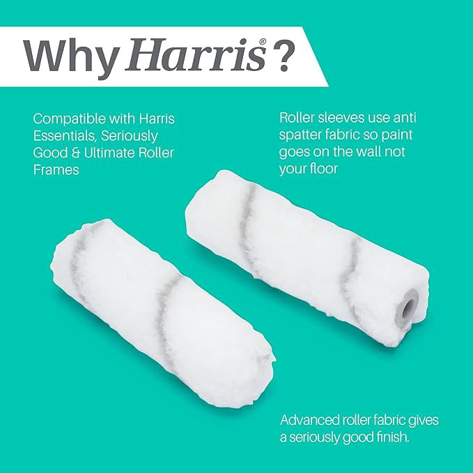 Harris 4" Pack of 10 Medium Pile Roller Sleeves Seriously Good For Walls & Ceilings 102012203