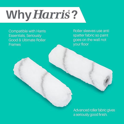 Harris 4" Pack of 10 Medium Pile Roller Sleeves Seriously Good For Walls & Ceilings 102012203