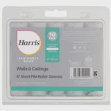 Harris 4" Pack of 10 Short Pile Roller Sleeves Seriously Good For Walls & Ceilings 102012201
