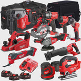 Milwaukee 18V Cordless 11 Piece Tool Kit with 3 x 5.0Ah Batteries & Charger in Bag DBRM-09