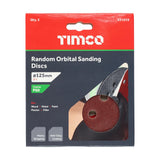 Timco 125mm Random Orbital Sanding Discs 60 Grit Red 231019