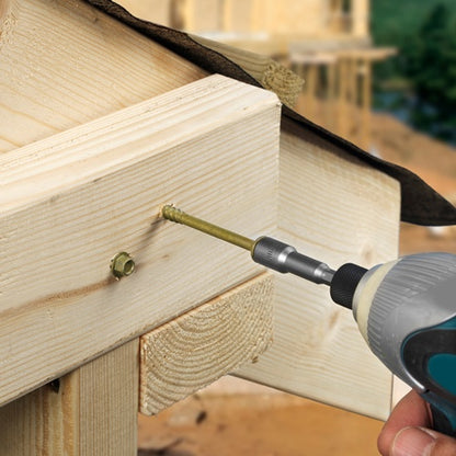 Timco 6.7 x 150mm Timber Frame Construction & Landscaping Screws Hex Exterior Green Organic 150IN