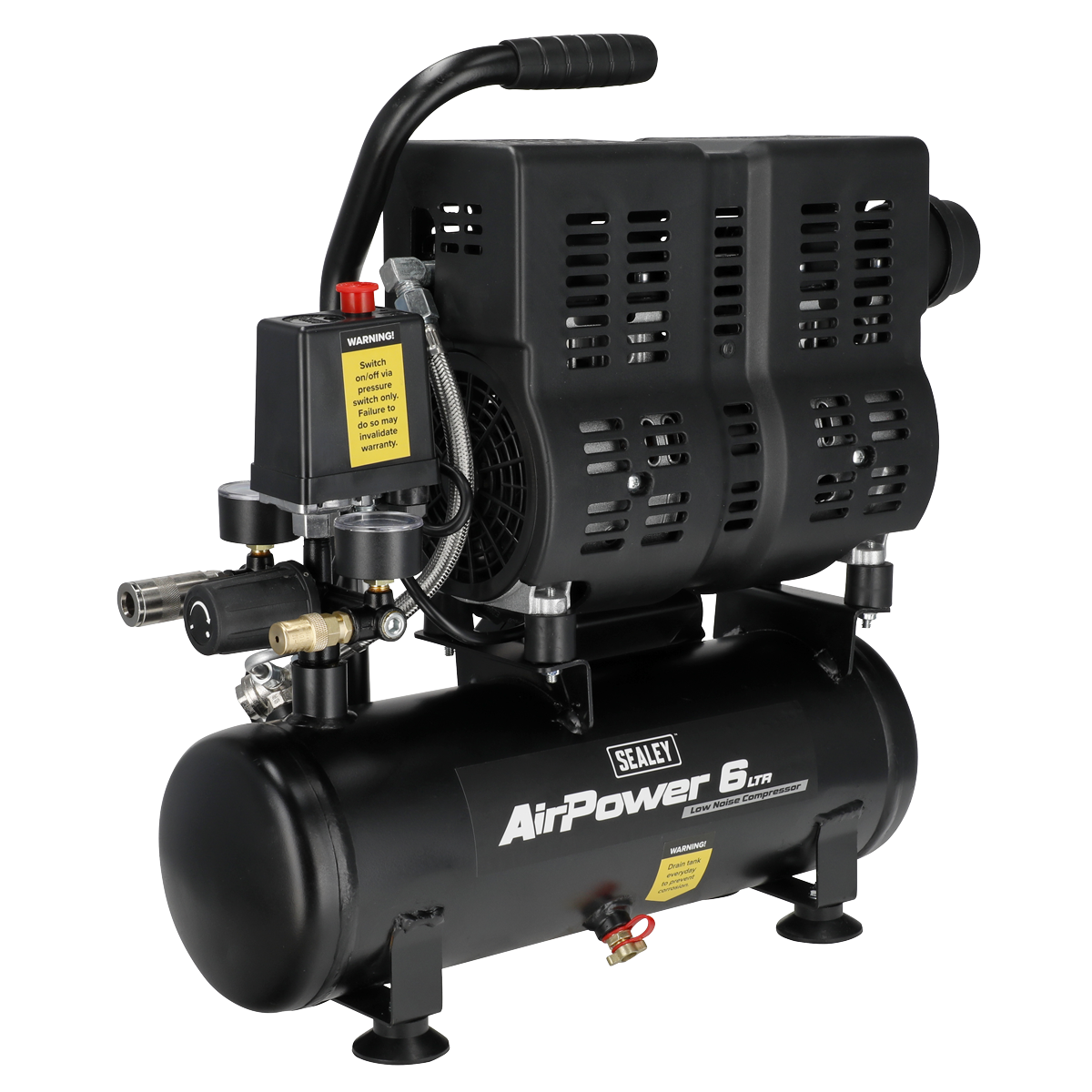 Sealey 6L Oil Free Low Noise Direct Drive Air Compressor 1hp SAC6000S