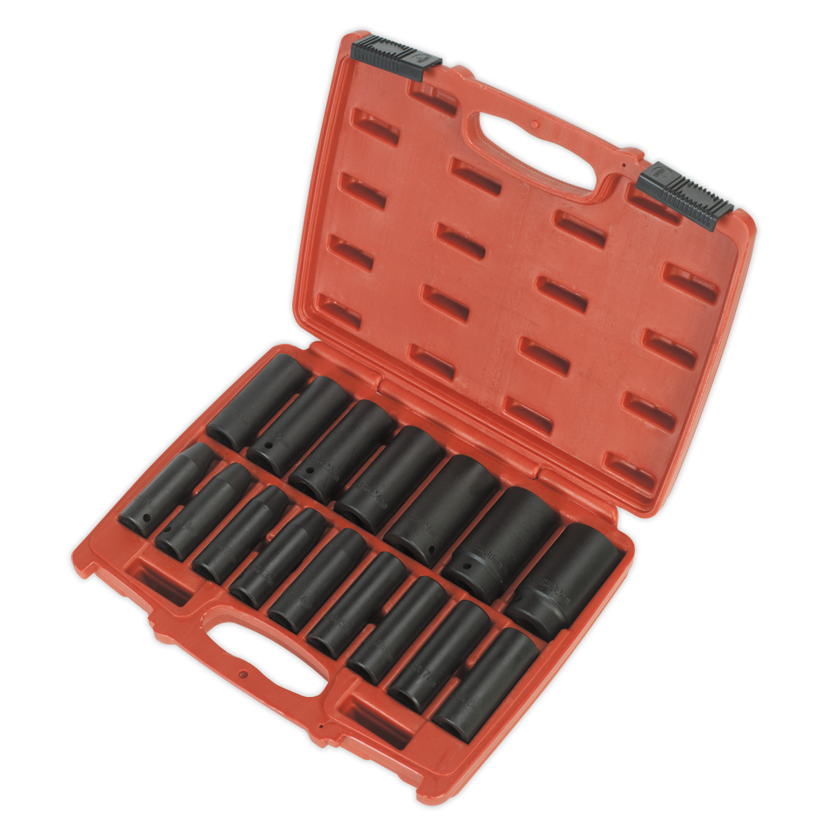 Sealey AK5816M 1/2"Sq Drive Deep Metric Impact Socket Set 16pc