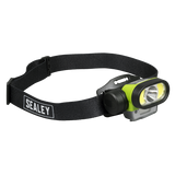 Sealey HT400LED Rechargeable Head Torch with Auto-Sensor 5W & 3W COB LED