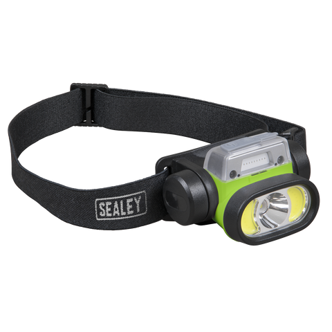 Sealey HT400LED Rechargeable Head Torch with Auto-Sensor 5W & 3W COB LED