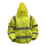 Sealey 802L Worksafe® Hi-Vis Yellow Jacket with Quilted Lining, Elasticated Waist & Cuffs Large