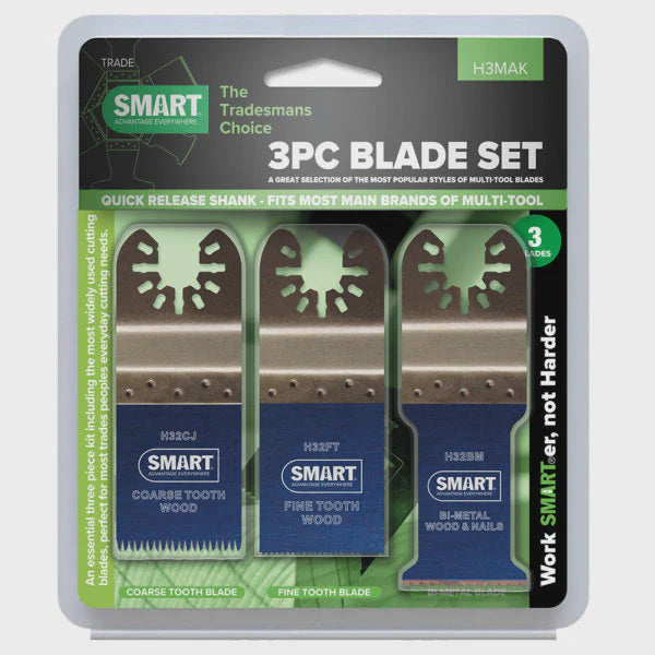 Smart H3MAK 3 Piece Trade Series Universal Multi Tool Blade Set