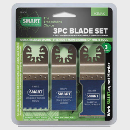 Smart H3MAK 3 Piece Trade Series Universal Multi Tool Blade Set